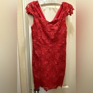 Nikibiki Red Floral Lace Mini Dress